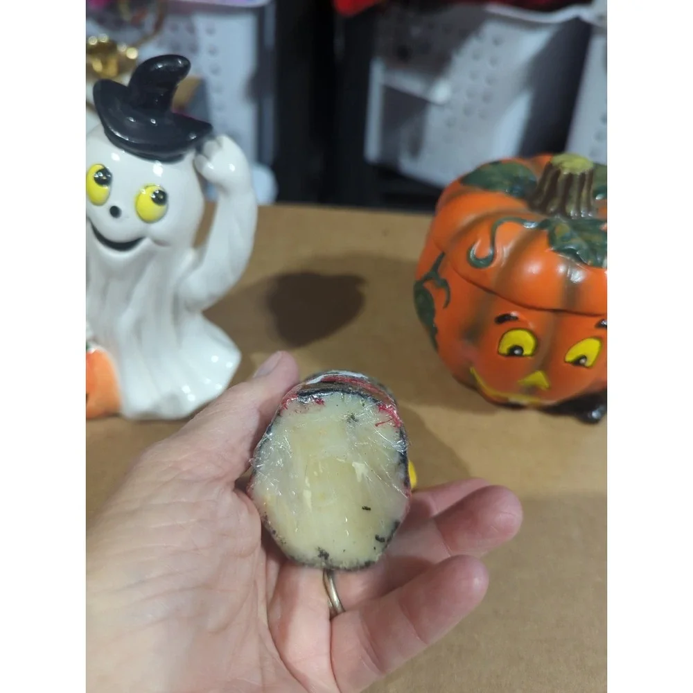 Vintage Halloween Ceramic Figurines Lot Ghost Pumpkin Jack O Lantern Witch Decor